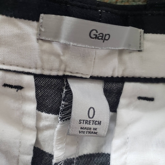 Gap Women's 0 Black & White Striped Shorts Chino Preppy Business Work Wear - Picture 5 of 6